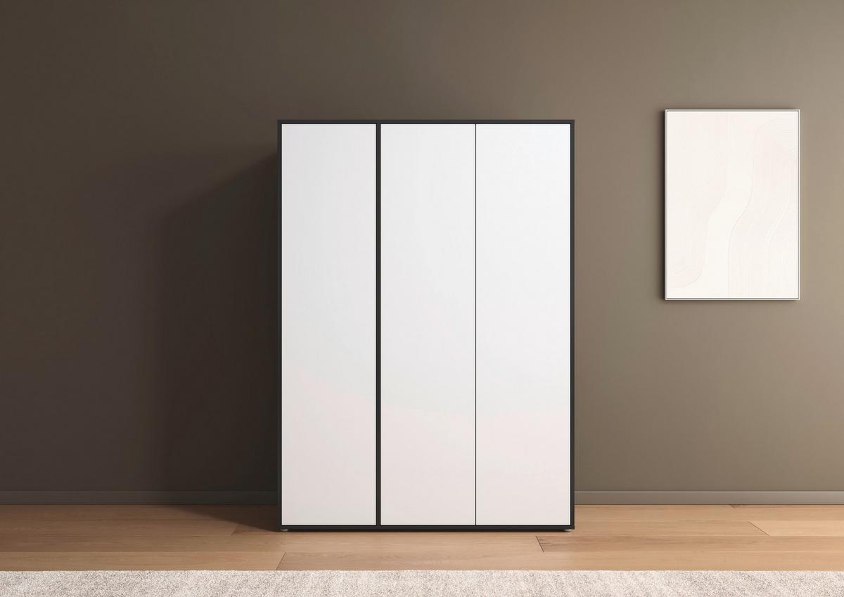 Drehtürenschrank Nabila Grau Weiß B: 140 cm - Weiß/Grau, MODERN, Holzwerkstoff (140/194/53cm) - Rauch Möbel