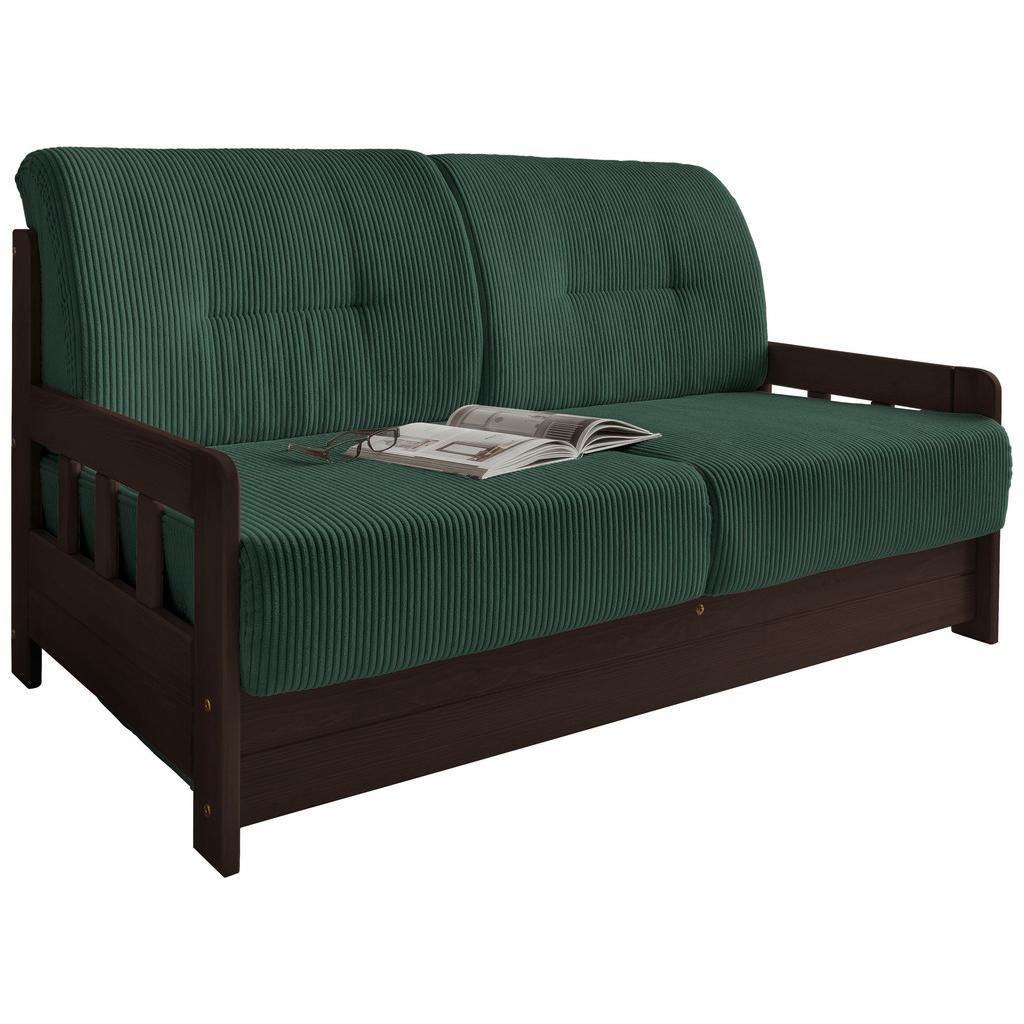 Schlafsofa Camino Nussbaumfarben/Dgrün B: 154 cm