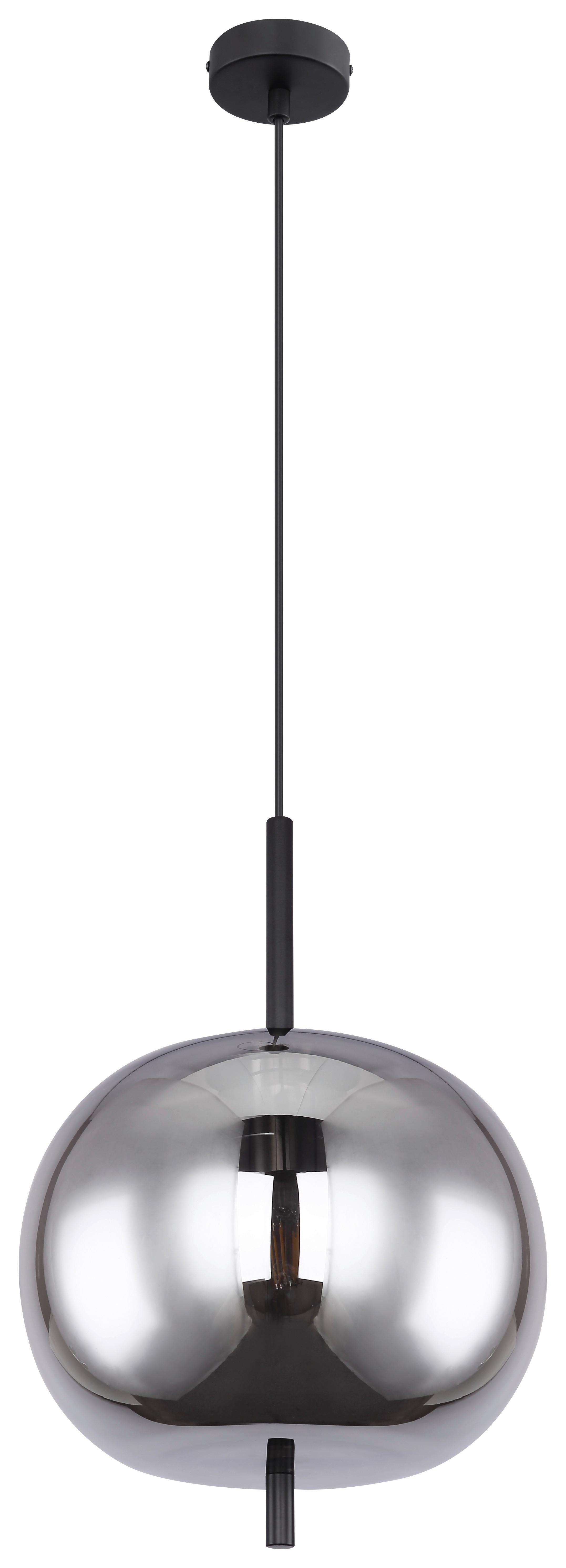 Hängeleuchte Blacky H: 120 cm 1-Flammig, mit Rauchglas - Schwarz, Basics, Glas/Metall (30/120cm) - Globo