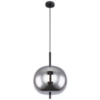 Hängeleuchte Blacky H: 120 cm 1-Flammig, mit Rauchglas - Schwarz, Basics, Glas/Metall (30/120cm) - Globo