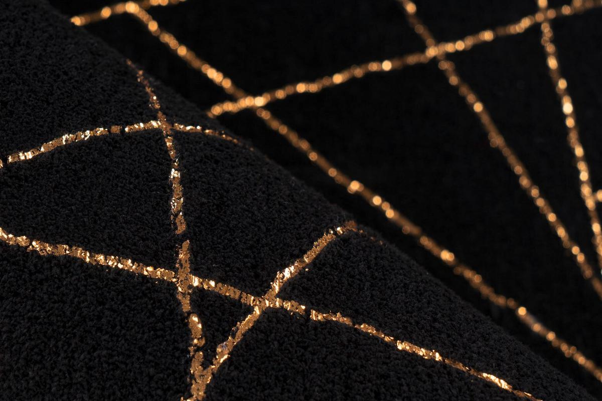 Teppich Bijou Schwarz/Goldfarben, 80x150 cm - Goldfarben/Schwarz, KONVENTIONELL, Textil (80/150cm)