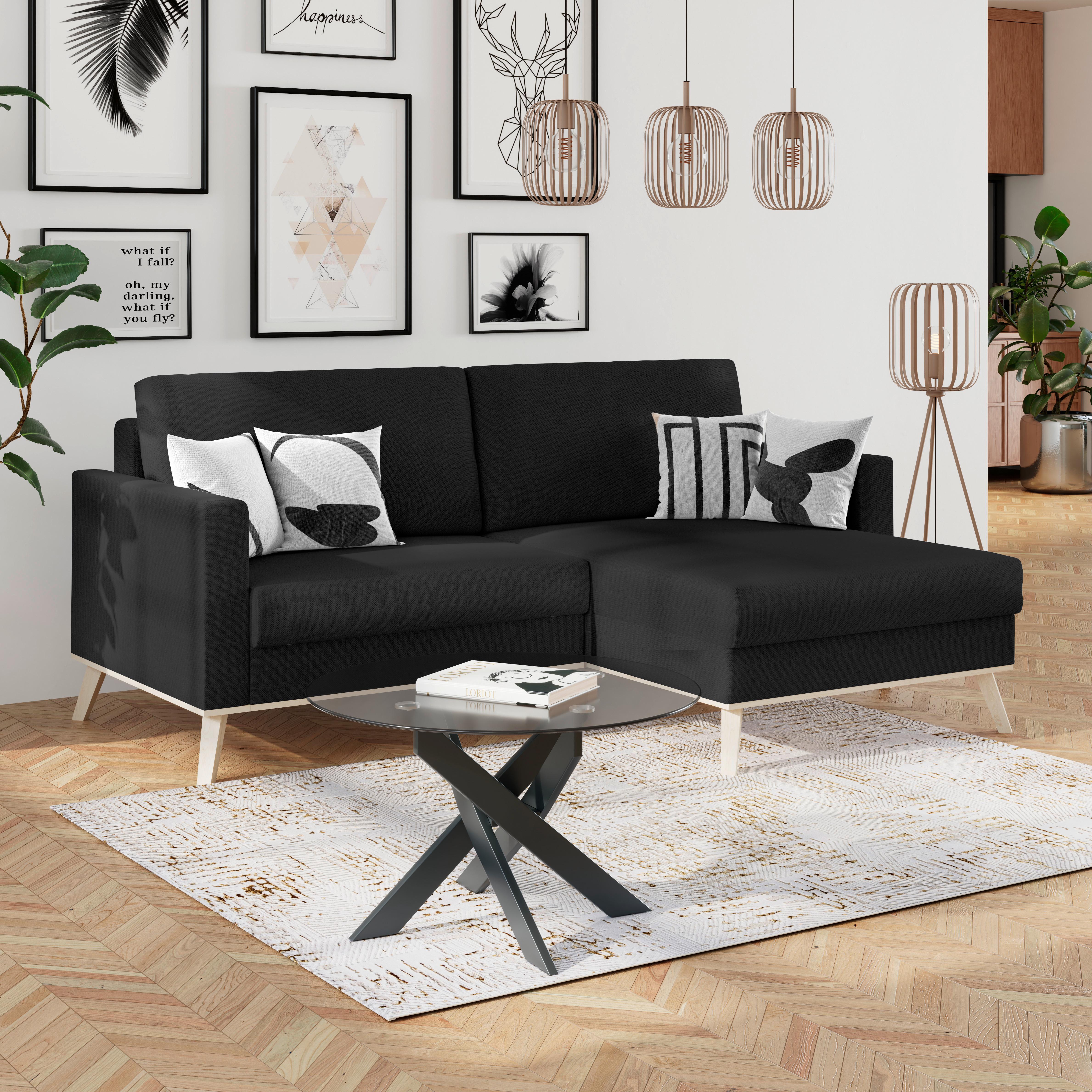 Ecksofa Carini - Eichefarben/Creme, Basics, Textil (222/152cm)