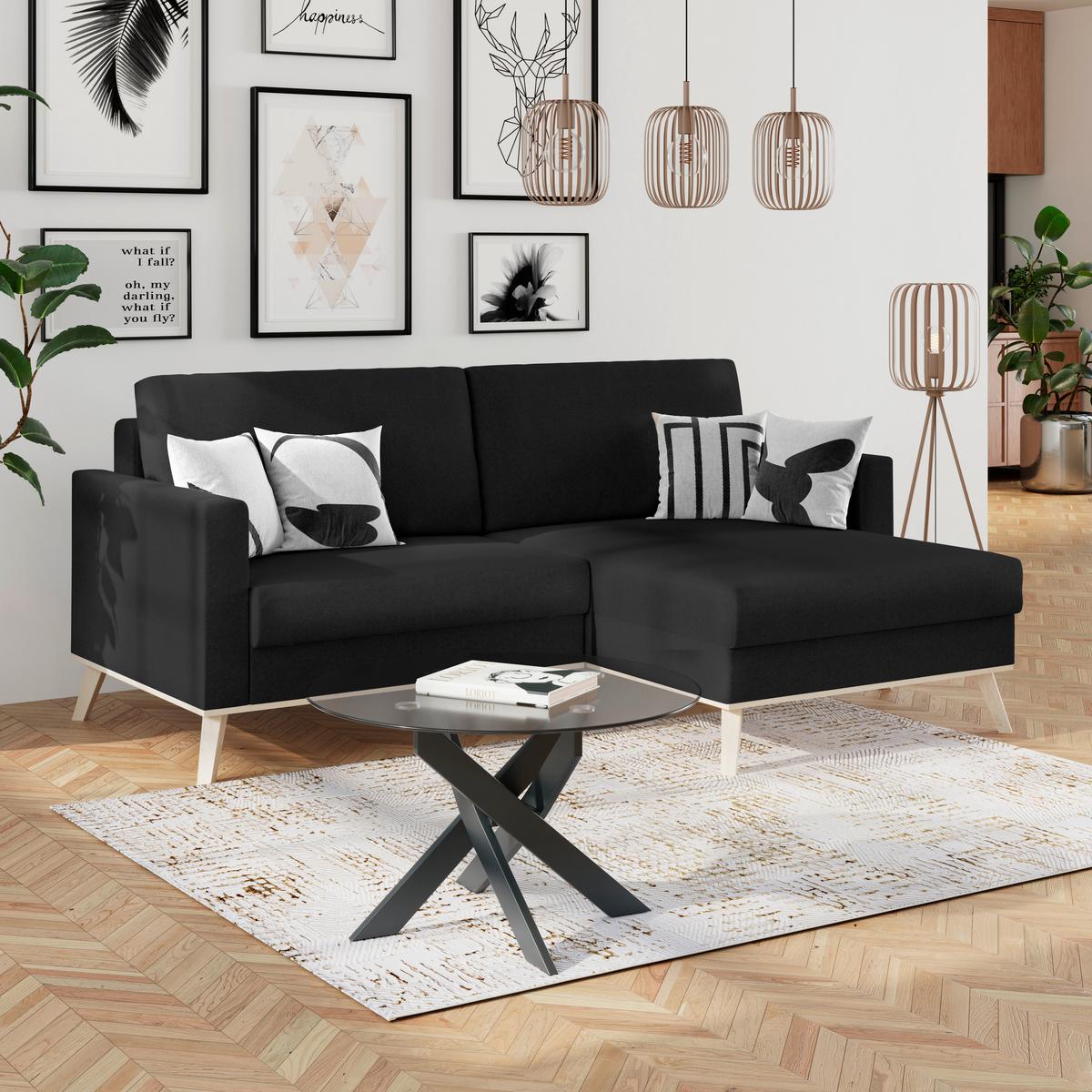 Ecksofa Carini - Eichefarben/Creme, Basics, Textil (222/152cm)