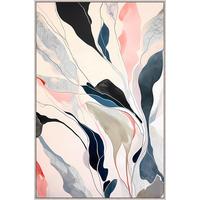 Obraz na plátně LOTTA, 60x90cm - bílá/modrá, Moderní, kompozitní dřevo/textil (60/90cm) - Premium Living