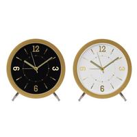 Ébresztőóra Andrea - fekete/aranyszínű, Konventionell, műanyag/Üveg (15,3/3,7/15.7cm) - Luca Bessoni