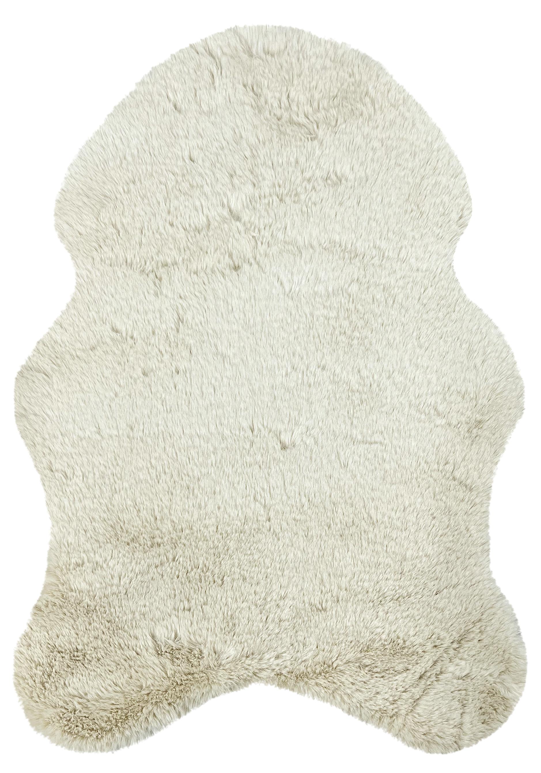 Teppich Vorleger Schaffell- Optik Nairobi 40x57 cm - Dunkelgrau/Beige, ROMANTIK / LANDHAUS, Textil (40/57cm) - James Wood