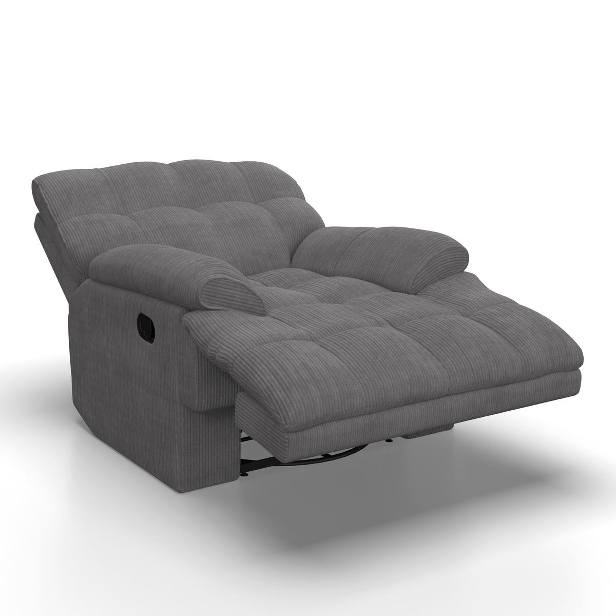 Relaxačné kreslo NATALIE, tmavosivé - čierna/tmavosivá, Modern, kov/drevo (98/94/106cm) - Bessagi Home