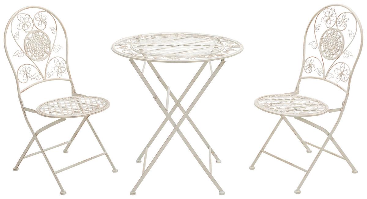Balkonmöbel Set Malta Aus Eisen - Weiß, MODERN, Metall - Ondega