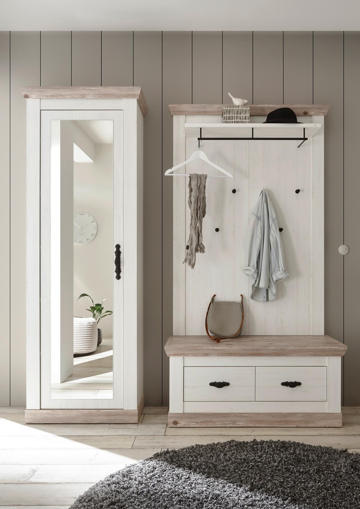 Garderobe Florenz Pinienfarbe/Hellbraun 190cm - Hellbraun/Pinienfarben, Design, Holzwerkstoff (190/201/45cm) - MID.YOU