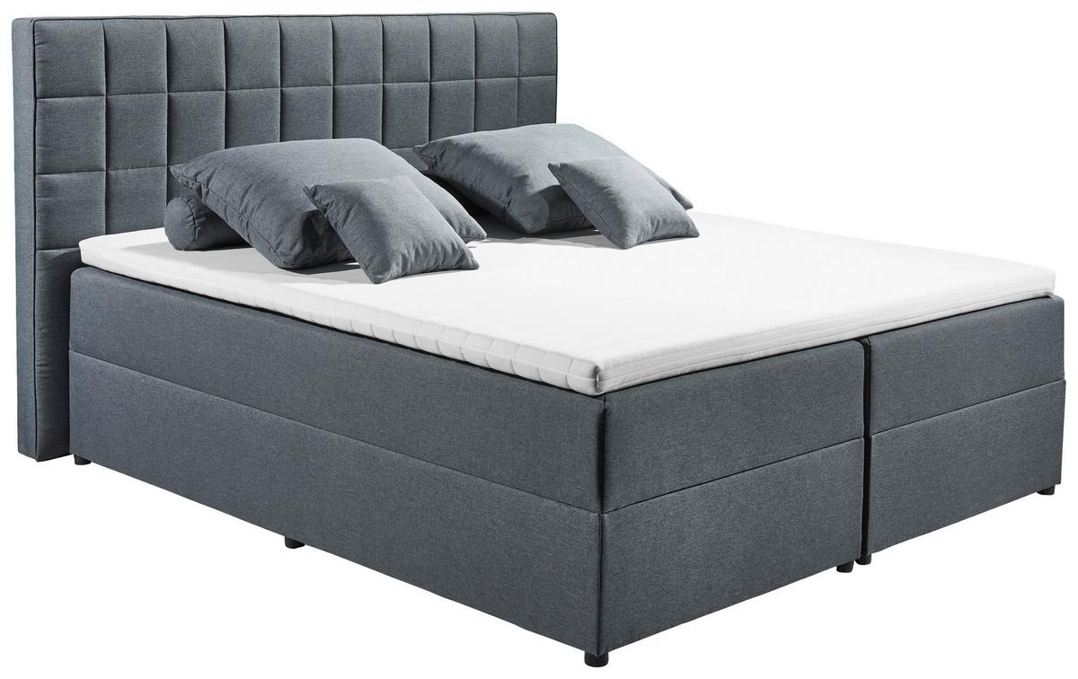 Boxspring postel ALASKA 180x200 cm antracit - antracitová, Basics, kompozitní dřevo/textil (180/200cm) - MID.YOU