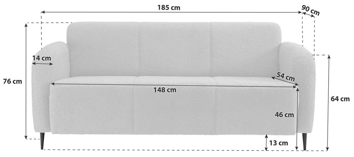 3-Sitzer-Sofa Marone Dunkelgrün - Dunkelgrün/Schwarz, MODERN, Textil (180/76/90cm) - Livetastic