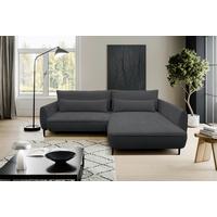 Ecksofa Abriamo Dunkelgrau 273x204 Cm - Dunkelgrau/Creme, Design, Textil (273/204cm) - MID.YOU
