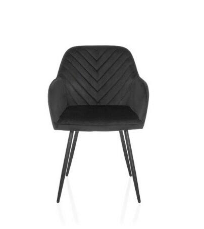 Armlehnstuhl Charvelle Schwarz B: 55 Cm - Schwarz, MODERN, Textil/Metall (55/86/58cm) - MID.YOU