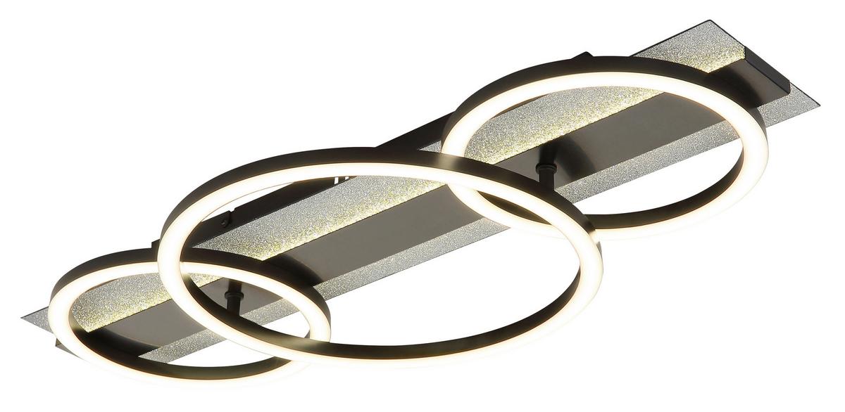 LED-Deckenleuchte 4000k, 40w - Silberfarben/Schwarzchrom, Design, Kunststoff/Metall (62,2/30/8,8cm) - Globo