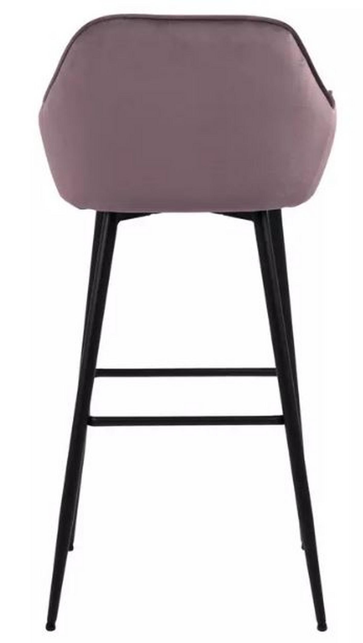 Barová židle Brooke růžová - růžová/černá, Konvenční, kov/textil (55/103,5/52cm) - Livetastic