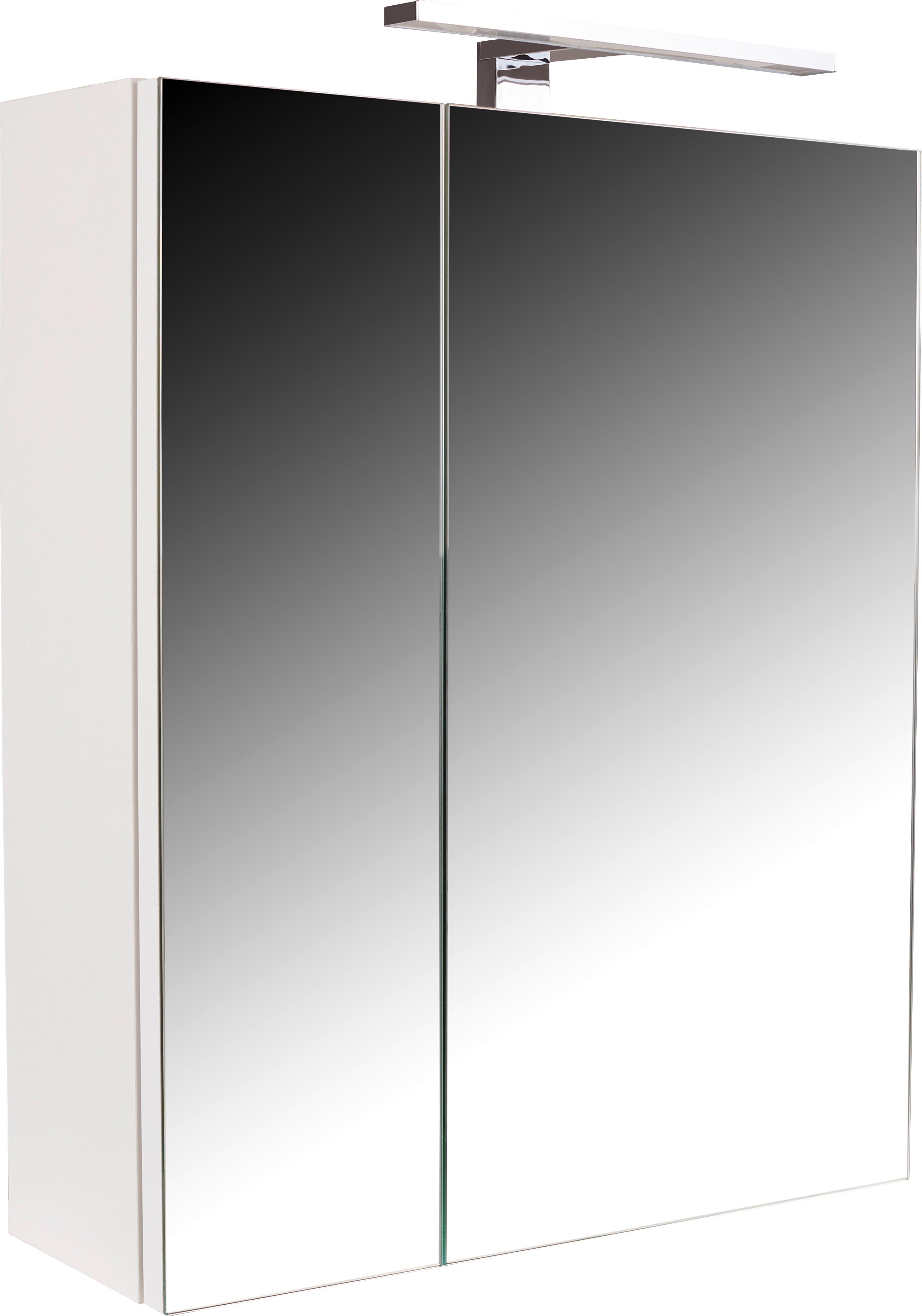 Skříňka Se Zrcadlem Fiola Sps 55 - Cz/sk - bílá, Konvenční, kompozitní dřevo/sklo (50/60/14,2cm)