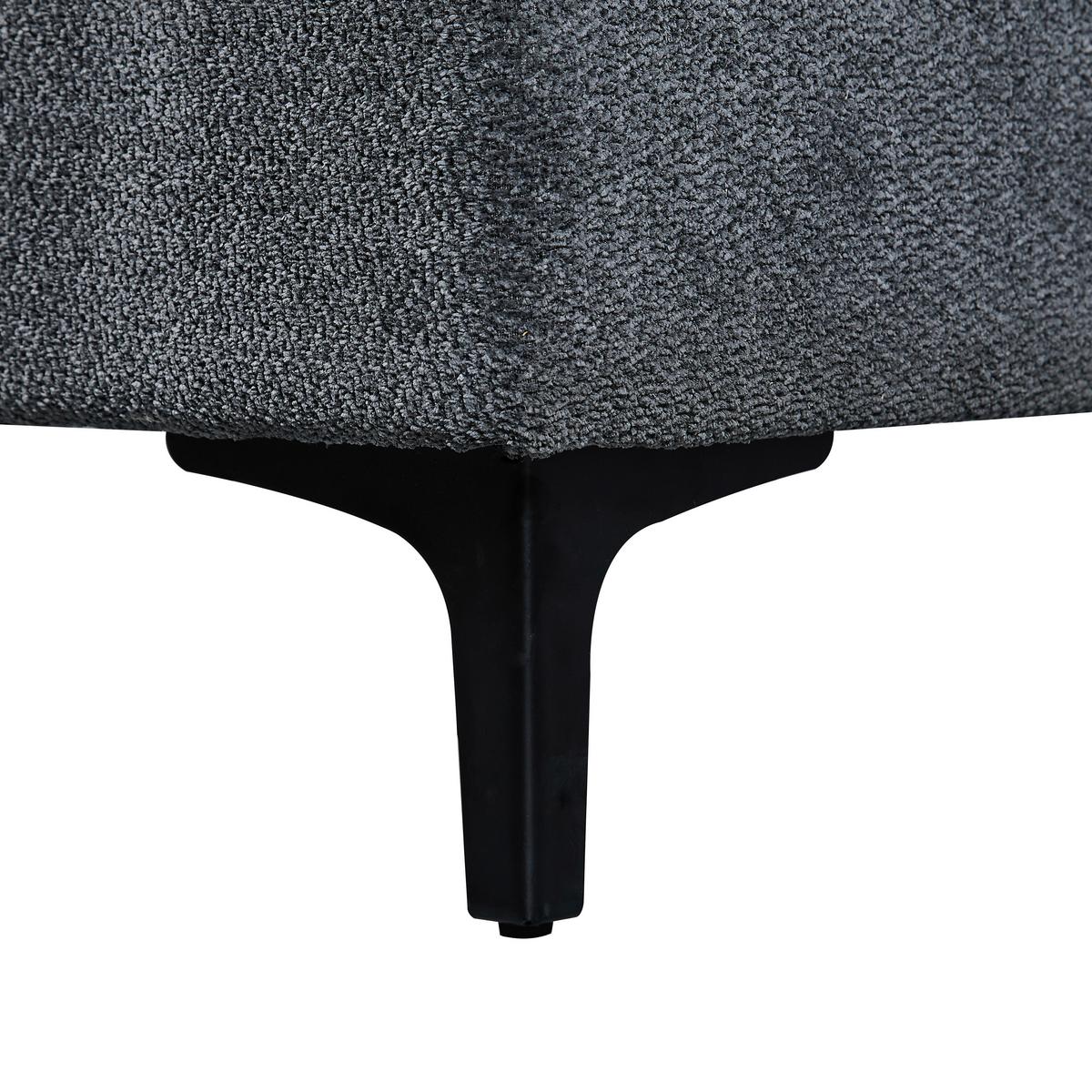 Ecksofa Atlanta dunkelgrau, 210x149cm - Dunkelgrau/Schwarz, Trend, Holz/Textil (210/149cm)