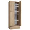 Schuhschrank Lona XXL Sonoma Eiche Dekor B: 70 cm - Schwarz/Sonoma Eiche, MODERN, Holzwerkstoff (70/200/39cm) - MID.YOU