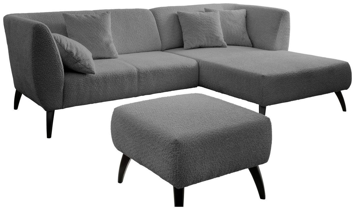 Ecksofa Colori Anthrazit S: 264/164 cm - Anthrazit/Schwarz, MODERN, Holz/Textil (264/160cm) - MID.YOU