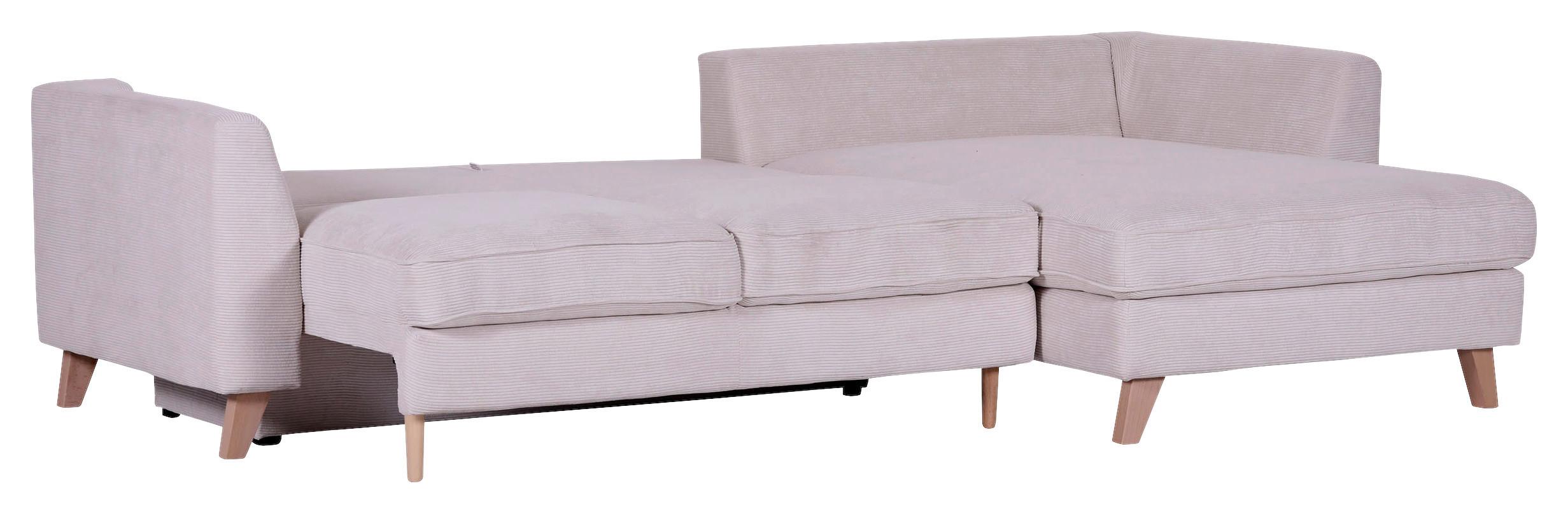 Ecksofa Rimini - Buchefarben/Naturfarben, Design, Textil (271/165cm) - MID.YOU