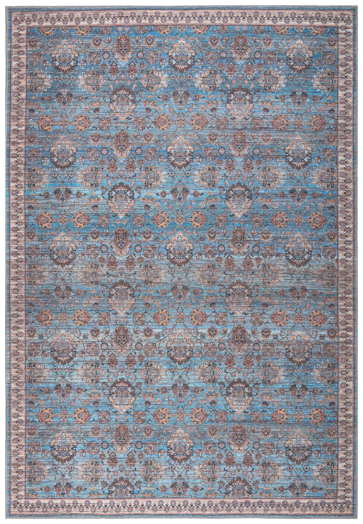 Orientteppich Blau Una 120x170 cm - Blau/Goldfarben, ROMANTIK / LANDHAUS, Textil (120/170cm) - James Wood