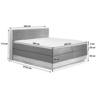 Boxspringbett H2xh3 mit Topper Bettkasten 200x200 cm Moneta - Eichefarben/Anthrazit, MODERN, Holz/Textil (200/200cm) - MID.YOU