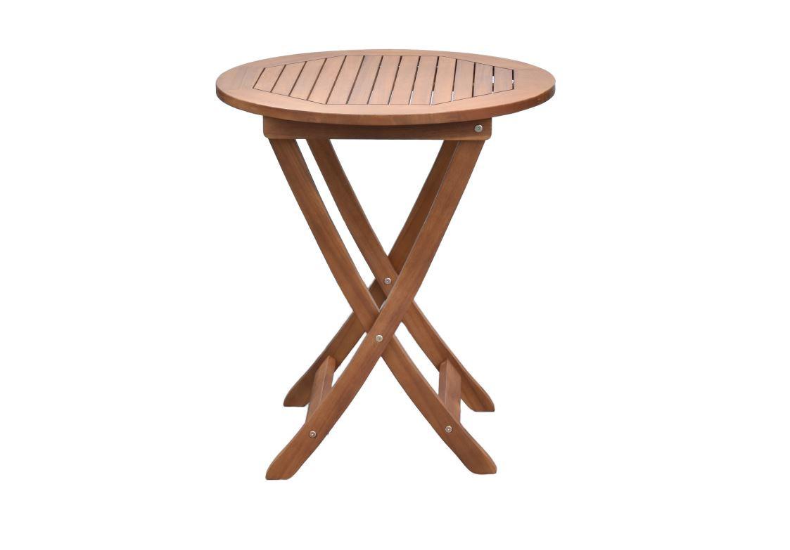 Gartentisch Klappbar Akazienholz ⌀ 65 cm - Naturfarben, MODERN, Holz (65/65/1cm) - Gardenson