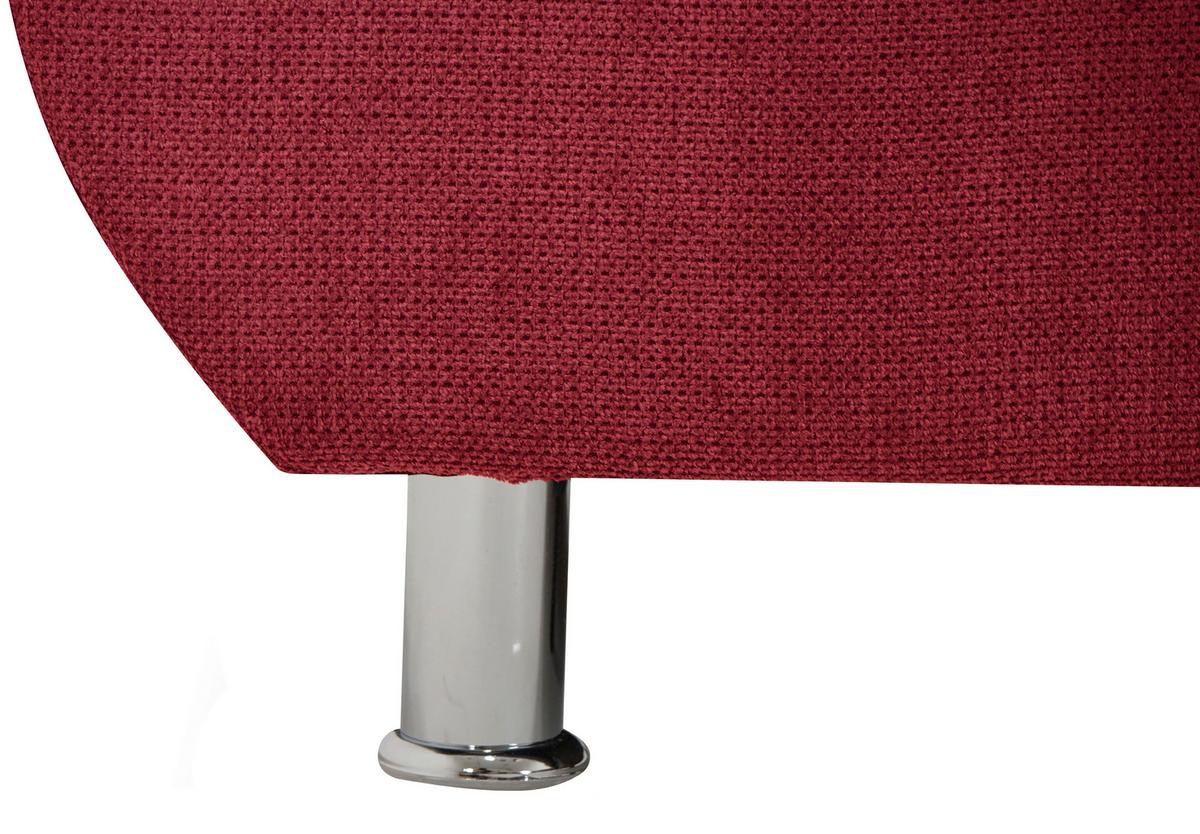 Rohová sedačka ERICE, pravá, červená - chrómová/červená, Design, textil/plast (312/198cm)