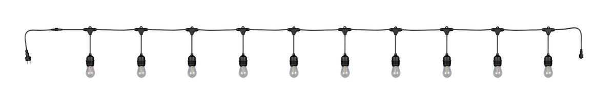 Lichterkette Chain Schwarz B: 650 cm - Schwarz, Basics, Kunststoff (650,0cm)