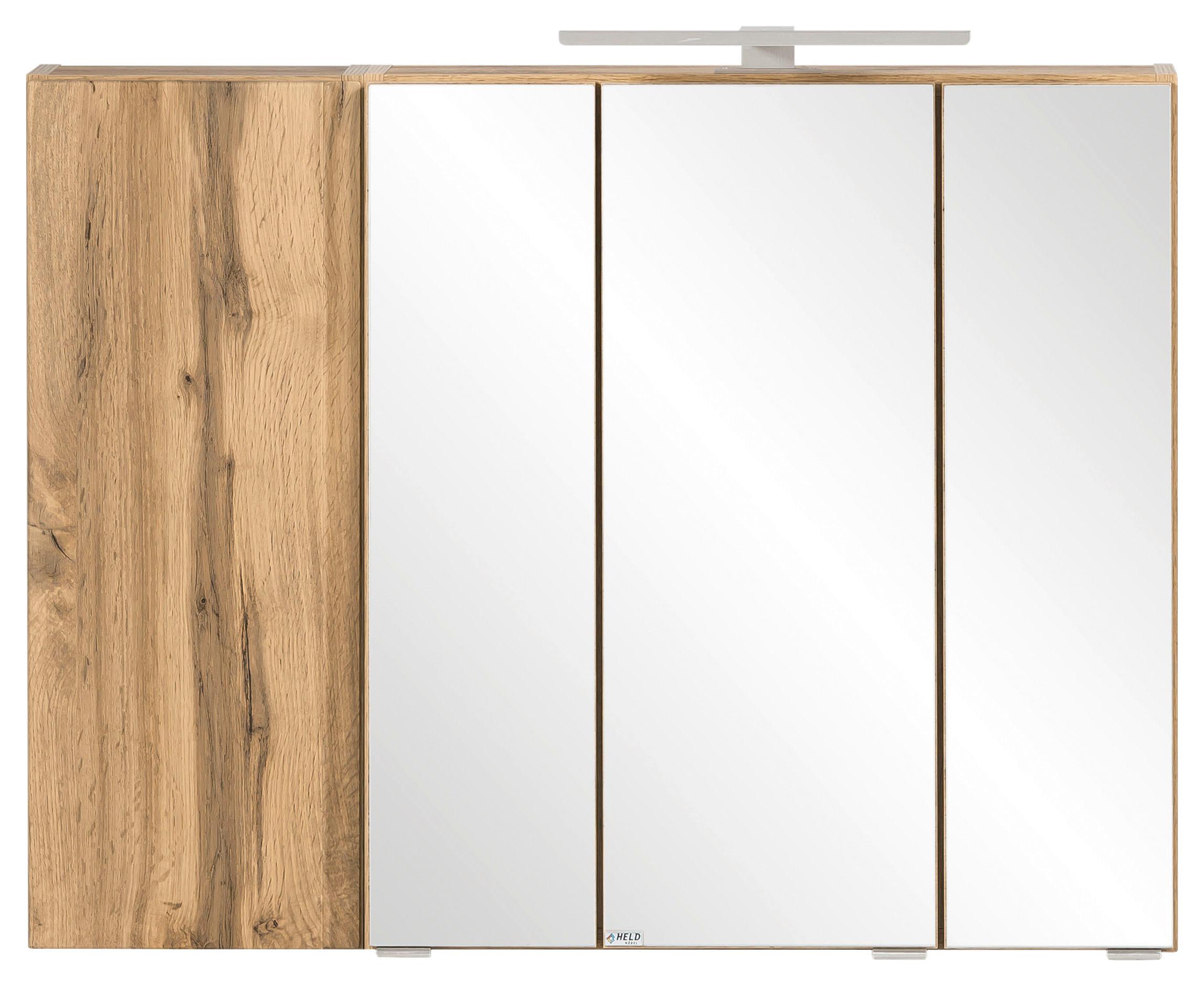 Spiegelschrank Varese B: 85 cm Wotaneiche Dekor - MODERN, Glas/Holzwerkstoff (85/64/20cm) - Held