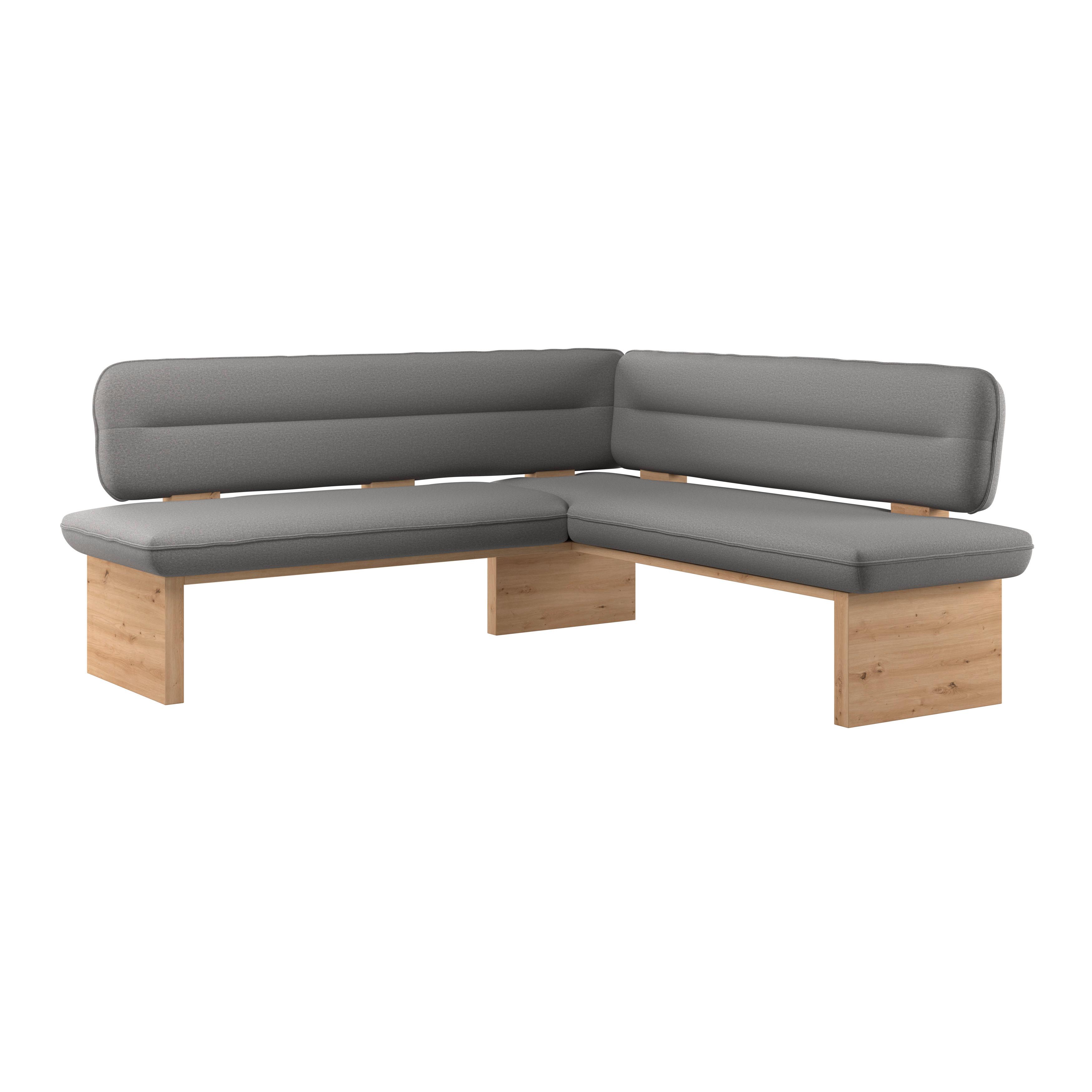 Eckbank Beluna Ii Wesbstoff Dunkelgrau, B: 192cm - Eichefarben/Dunkelgrau, KONVENTIONELL, Holz/Textil (192/170cm) - James Wood