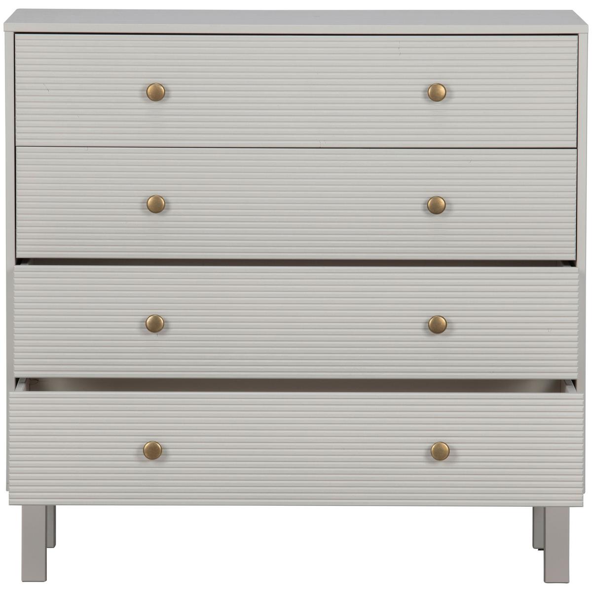 Kommode Madu Hellgrau B: 94cm - Hellgrau, Design, Holz (94/91/52cm) - Livetastic