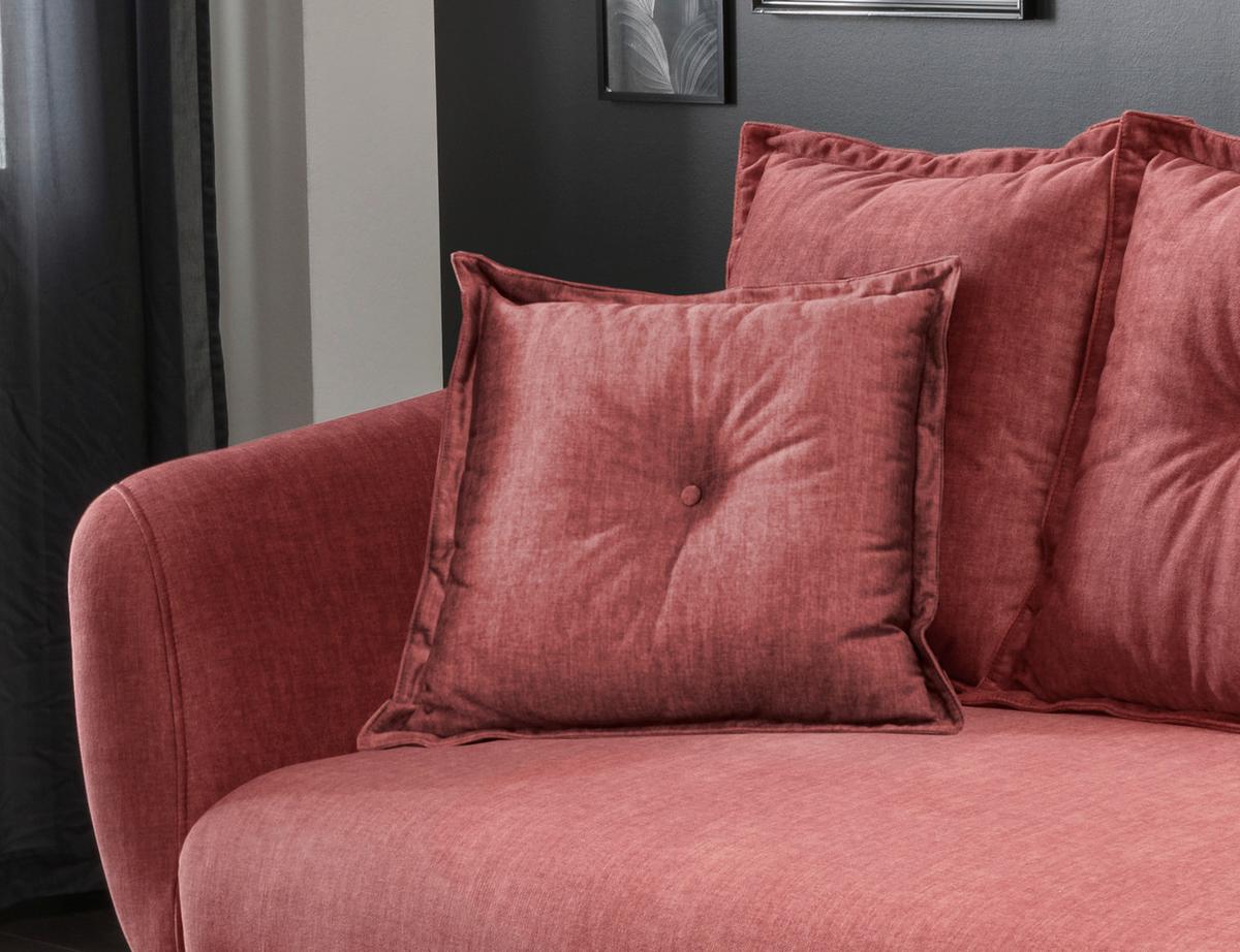 3-Sitzer-Sofa Baggio Koralle B: 236 cm - Koralle/Buchefarben, MODERN, Textil (236/94/103cm) - Livetastic