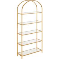 Bücherwand B: 83 cm Goldfarben - Goldfarben, Basics, Glas/Metall (83/183,5/30,2cm) - Boxxx