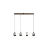 Led-hängeleuchte Charm Champagner Beige Transparent - Champagner/Transparent, Trend, Glas/Metall (70/9/150cm)