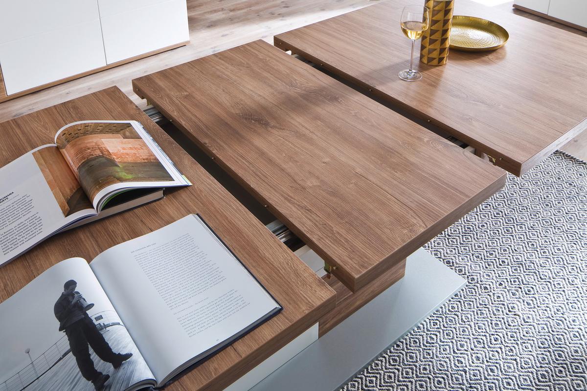 Esstisch Ausziehbar Luzern 180-230x100cm Weiß/eiche Dekor - Eichefarben/Weiß, Design, Holzwerkstoff (180-230/100/77cm) - Livetastic