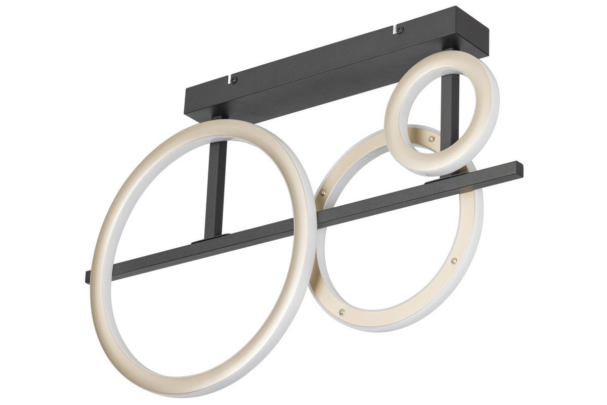 LED-Deckenleuchte Ceyada - Champagner/Schwarz, Basics, Kunststoff/Metall (65/40/7cm)