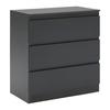 Kommode Mara Anthrazit B: 77 cm - Anthrazit/Schwarz, KONVENTIONELL, Holzwerkstoff (77/80/42cm) - Mömax