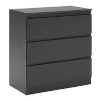 Kommode Mara Anthrazit B: 77 cm - Anthrazit/Schwarz, KONVENTIONELL, Holzwerkstoff (77/80/42cm) - Mömax
