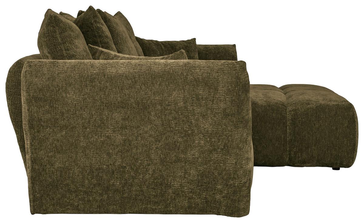 Univerzálna sedačka CAMMELLIO, olivovozelená žen., 7 vankúšov - olivovozelená/čierna, Modern, textil (296/189cm) - Mömax