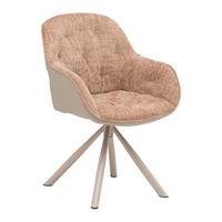 Stolička s podrúčkami EILEEN hnedá/sivá/béžová - hnedá/sivá, Modern, kov/textil (62/85/62cm) - Mömax