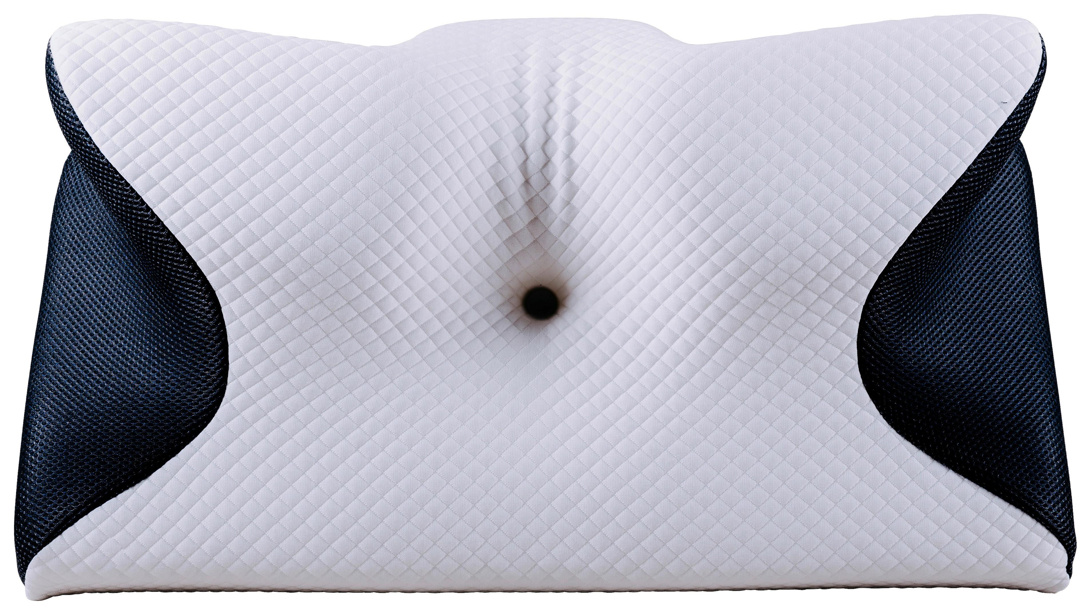 Ergonomický polštář s pamětí Naturtex - bílá/černá, Basics, textil/plast (61/34/12cm)