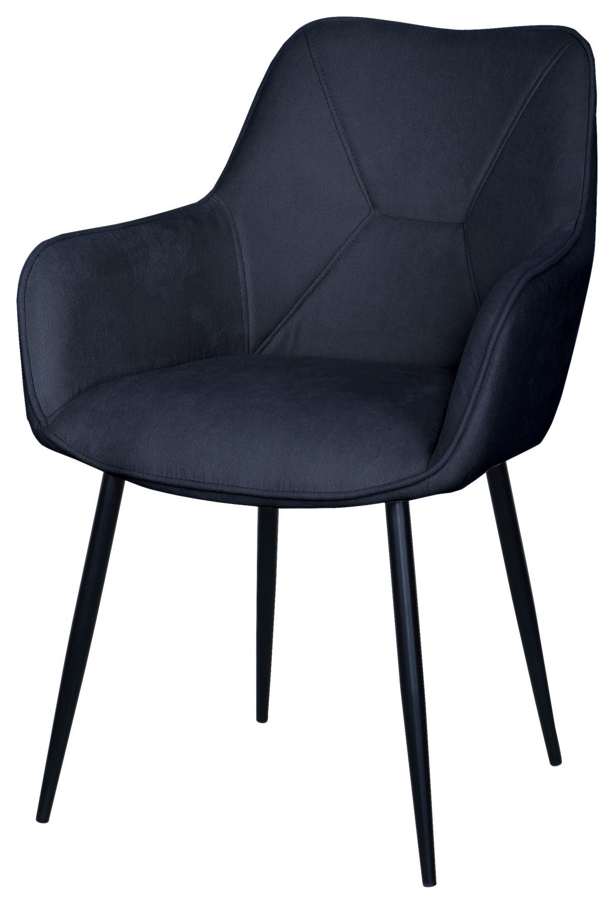 Židle s područkami ELENA modrá - modrá/černá, Moderní, kov/dřevo (57/85/60cm) - Mömax