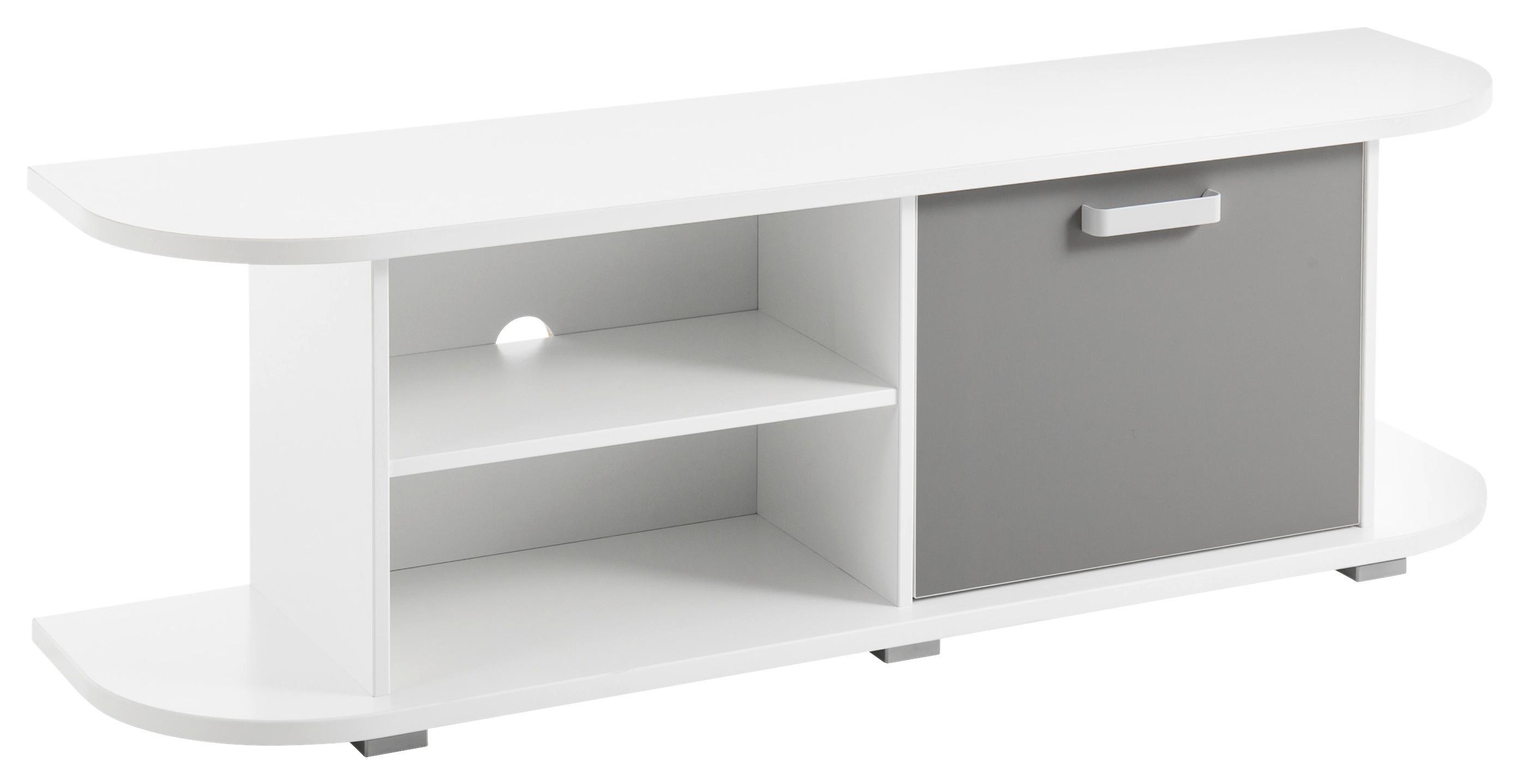 TV-Element Yoris B: 141,6 cm Weiß/Grau