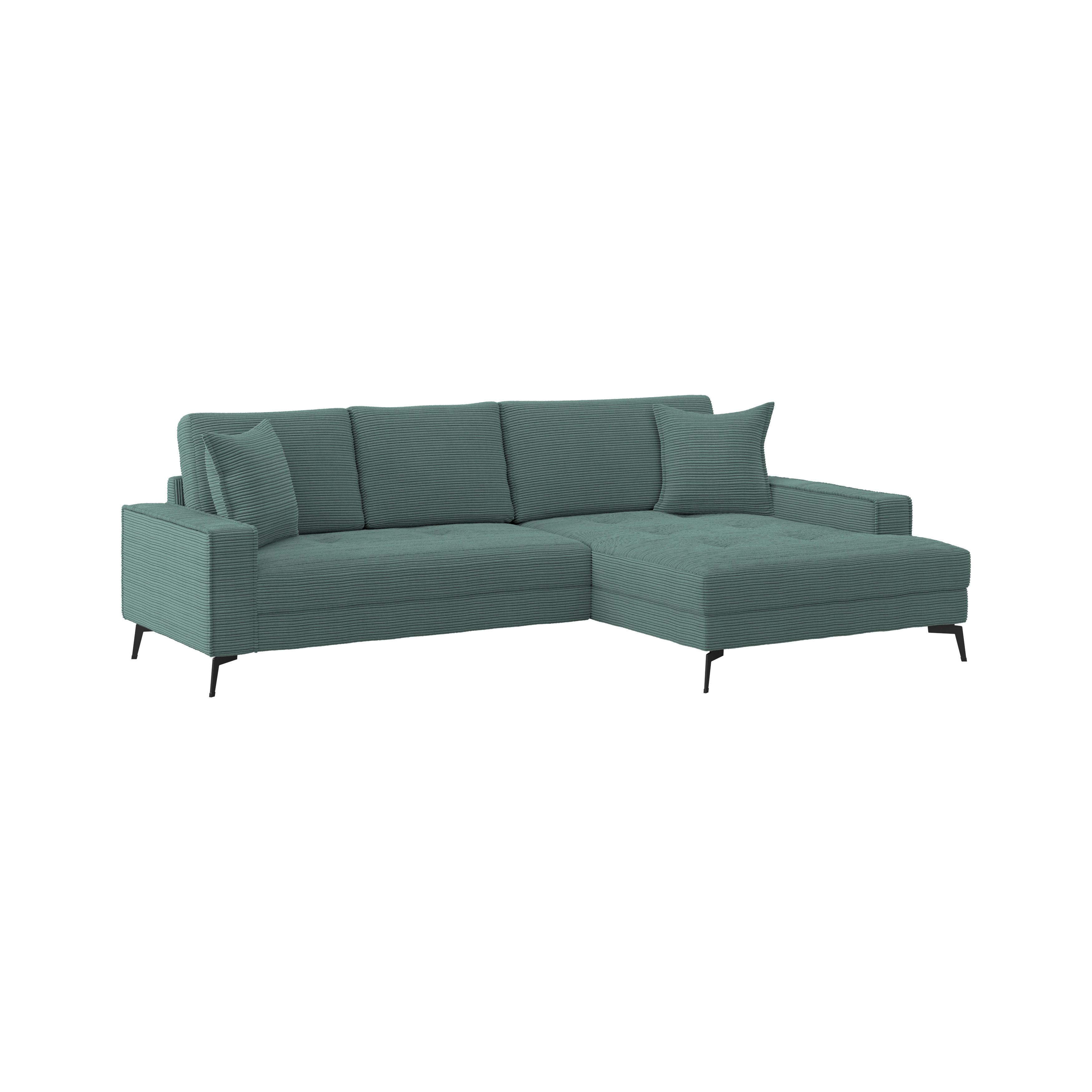 Ecksofa Zero Petrol 286x173 Cm - Petrol/Schwarz, Trend, Textil (286/173cm)