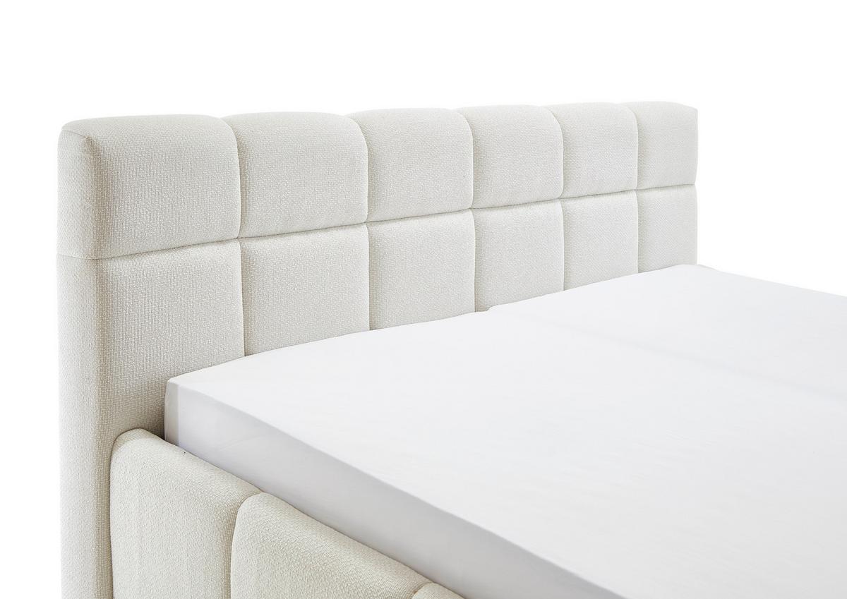 Čalúnená posteľ ASCONA 160x200, krémová - čierna/krémová, Konventionell, textil/plast (160/200cm)