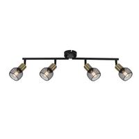 Strahler Fiastra 4-Flammig verstellbar L: 60 cm - Schwarz, Basics, Metall (60/8/15cm) - Globo