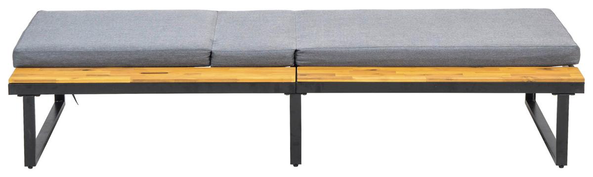 Sonnenliege Victoria - Anthrazit/Grau, MODERN, Holz/Kunststoff (75/38/200cm) - Beldano