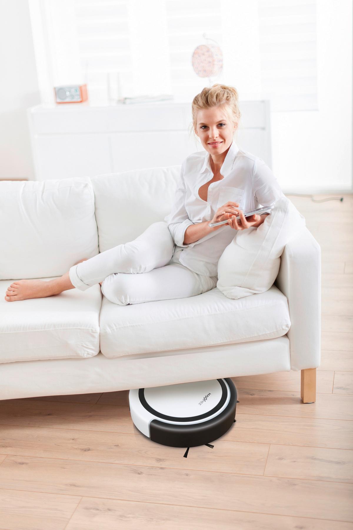 Saugroboter Mit Wischfunktion Maxxmee 3 Modi 14 W - Schwarz/Weiß, Trend, Kunststoff (27,5/9cm) - TV - Unser Original