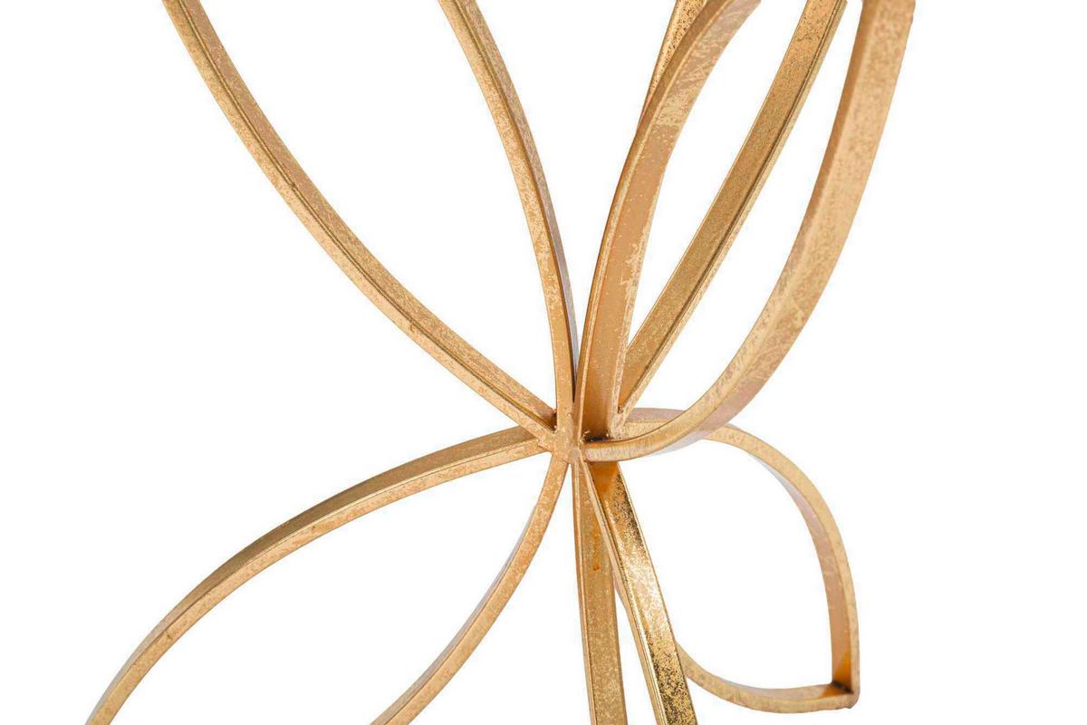 Couchtisch Butterfly Goldfarben, Weiß B: 60 Cm - Goldfarben/Weiß, Basics, Glas/Metall (60/35/35cm)